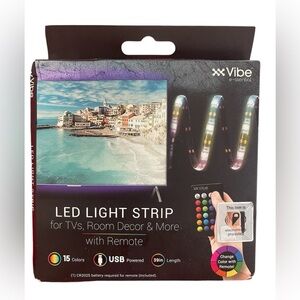 Vibe 39" LED Light Strip With Remote Control 15 Colors Change with Remote New